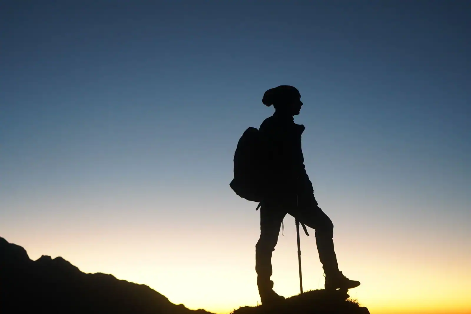 Sunrise over a mountain ridge